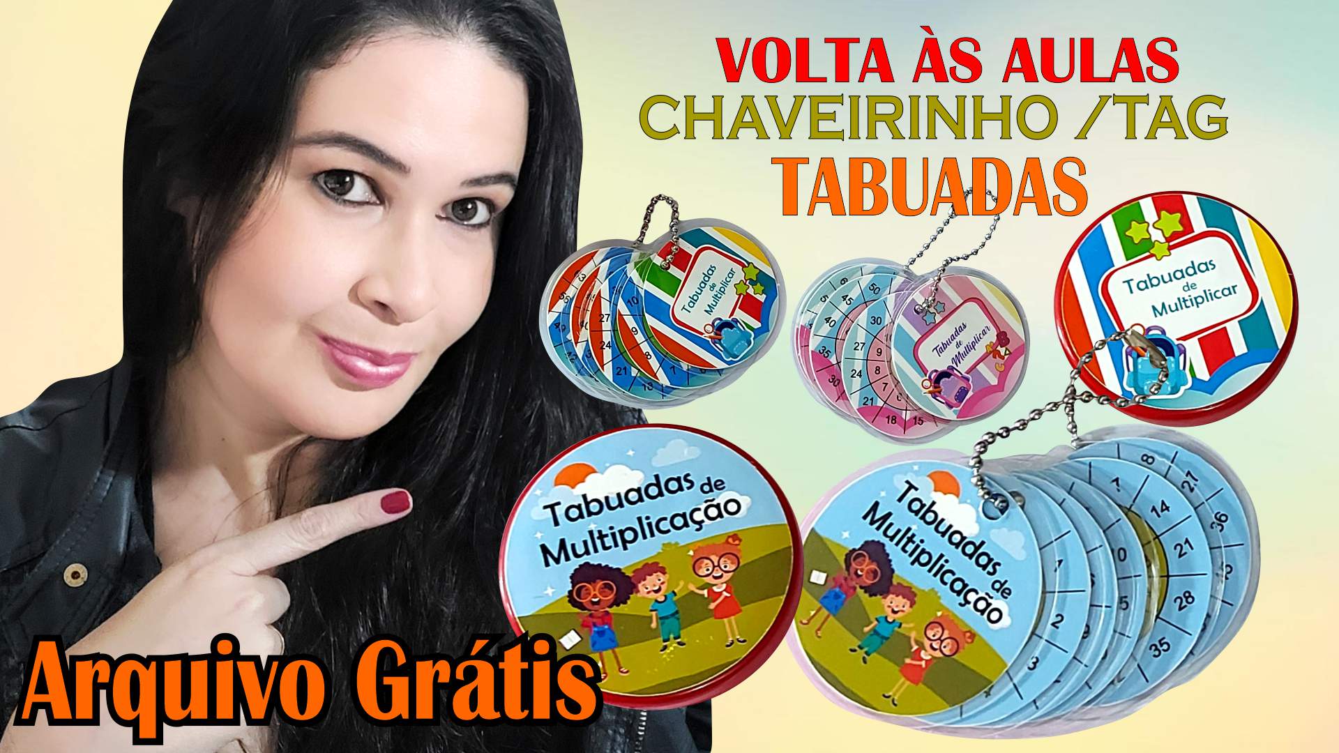 Tabuada chaveiro – Professora ArteCriativa