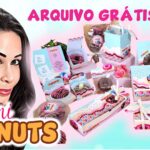 Kit 10 modelos de embalagens variadas para mini donuts | moldes grátis