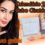 4 Modelos de calendários de fotos com cubo giratório – 2025 | molde grátis