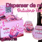 Dispenser de balas e mimos – outubro rosa | molde grátis