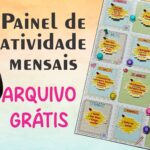 Painel de atividades mensais | molde grátis