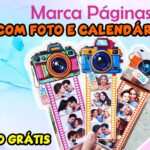 3 Marcadores de página com fotos e calendários 2026 | molde grátis