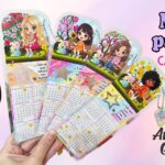 4 Modelos de marca páginas com calendário 2026 – meninas | Molde grátis