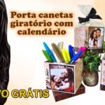 4 Porta canetas giratório com fotos – 2026 | molde grátis