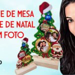 2 Enfeites de mesa formato árvore de natal com foto – Natal | molde grátis