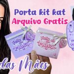 Caixa câmera com porta kit kat – dia das mães | molde grátis